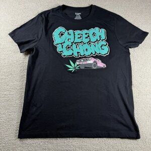 Marvel Cheech and Chong Puffy Embroidered Logo T-shirt Black Men’s Size XXL